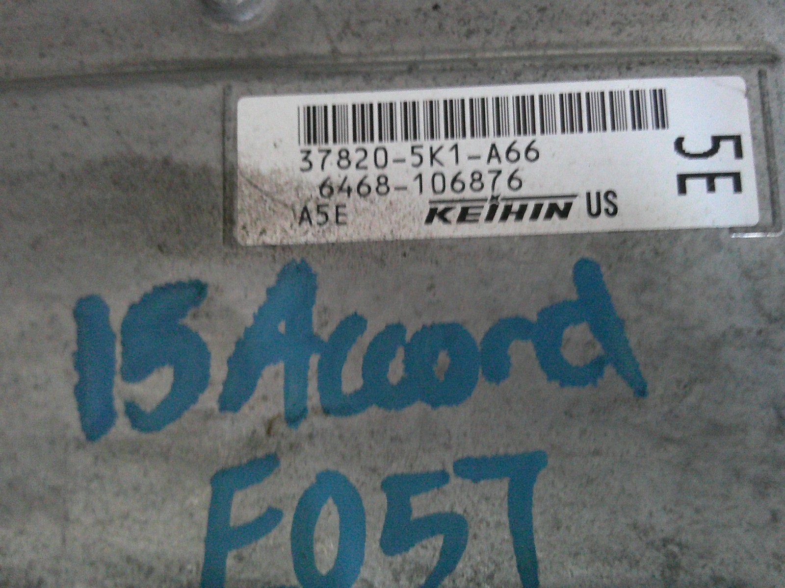 2015 Honda Accord Ecm Brain Box 37820-5k1-A66 Factory OEM Replacement Part *B4