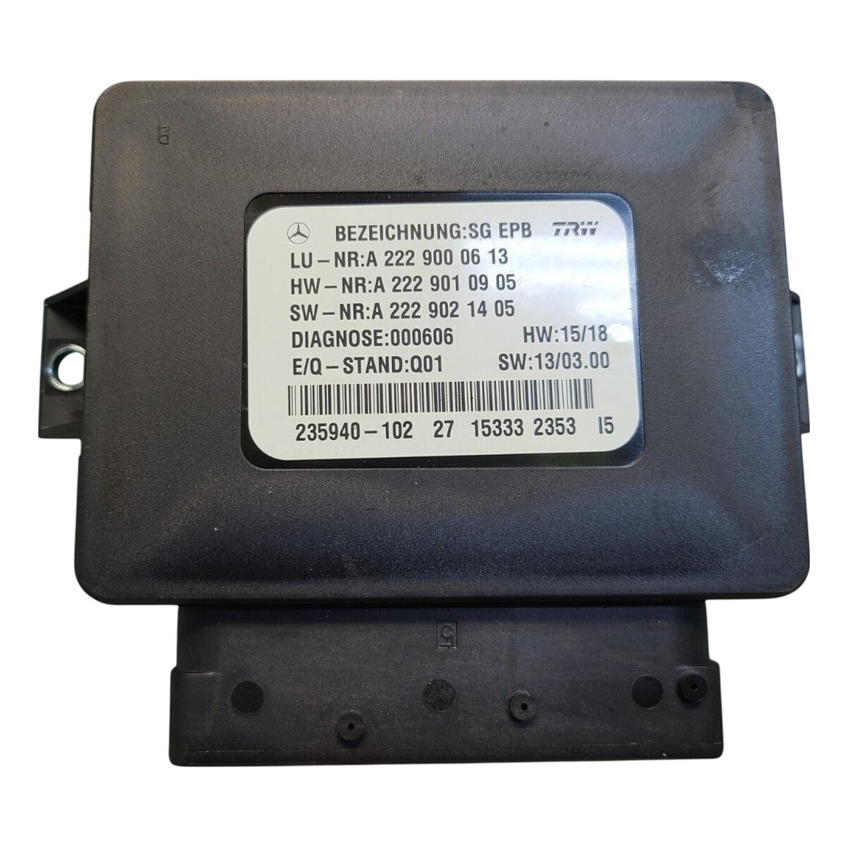 Mercedes S Class V222 Parking Brake Module A2229000613