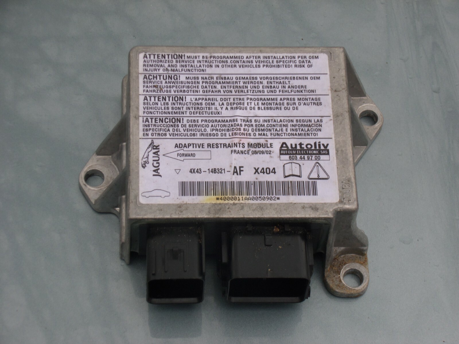 Jaguar X Type Mondeo SRS Adaptive Restraints Module ECU 4X43-14B321-AF