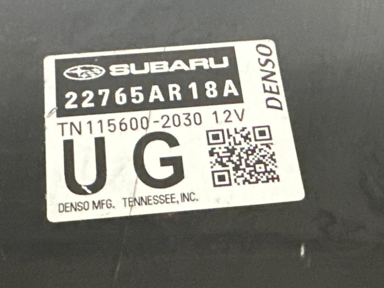 ENGINE COMPUTER SUBARU LEGACY 2021 22765AR18A TN115600-2030 2.5L PCM ECM ECU OEM