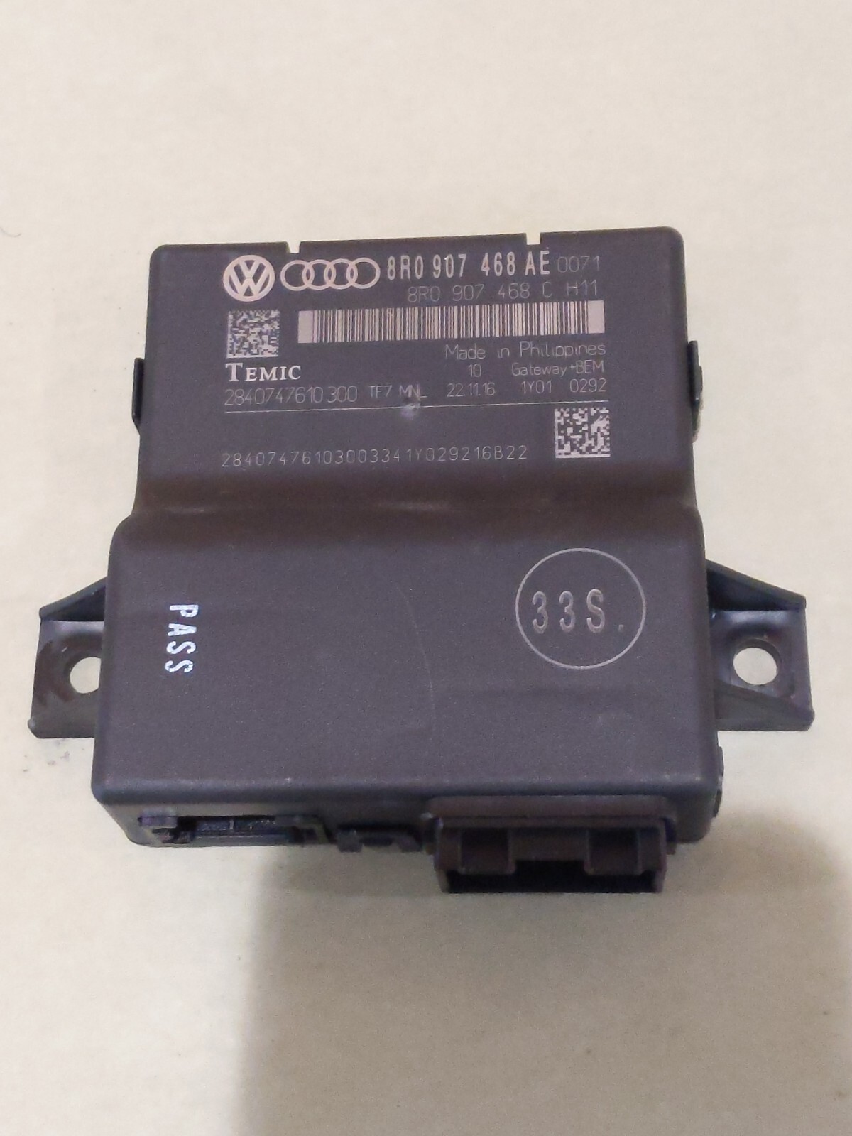 Gateway Control Module 2017 Audi Q5 2.0L AWD 17 Premium 8R0907468AE