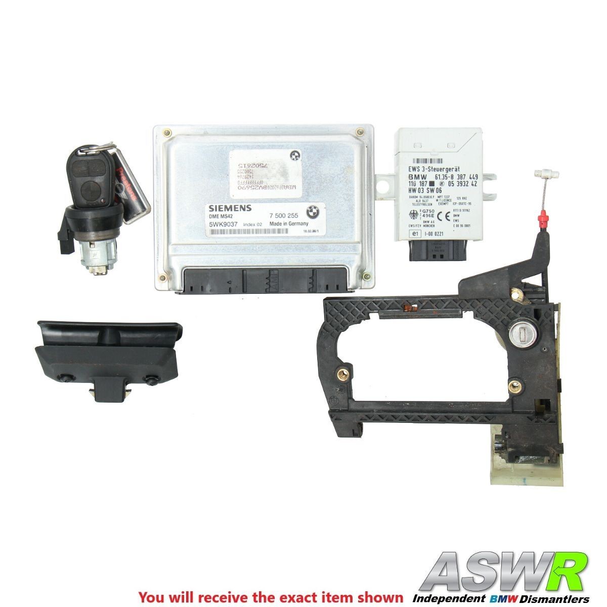 BMW Engine ECU / EWS Kit M52 Petrol Auto E46 E39 3 5 SERIES 5WK9037 / 7500255