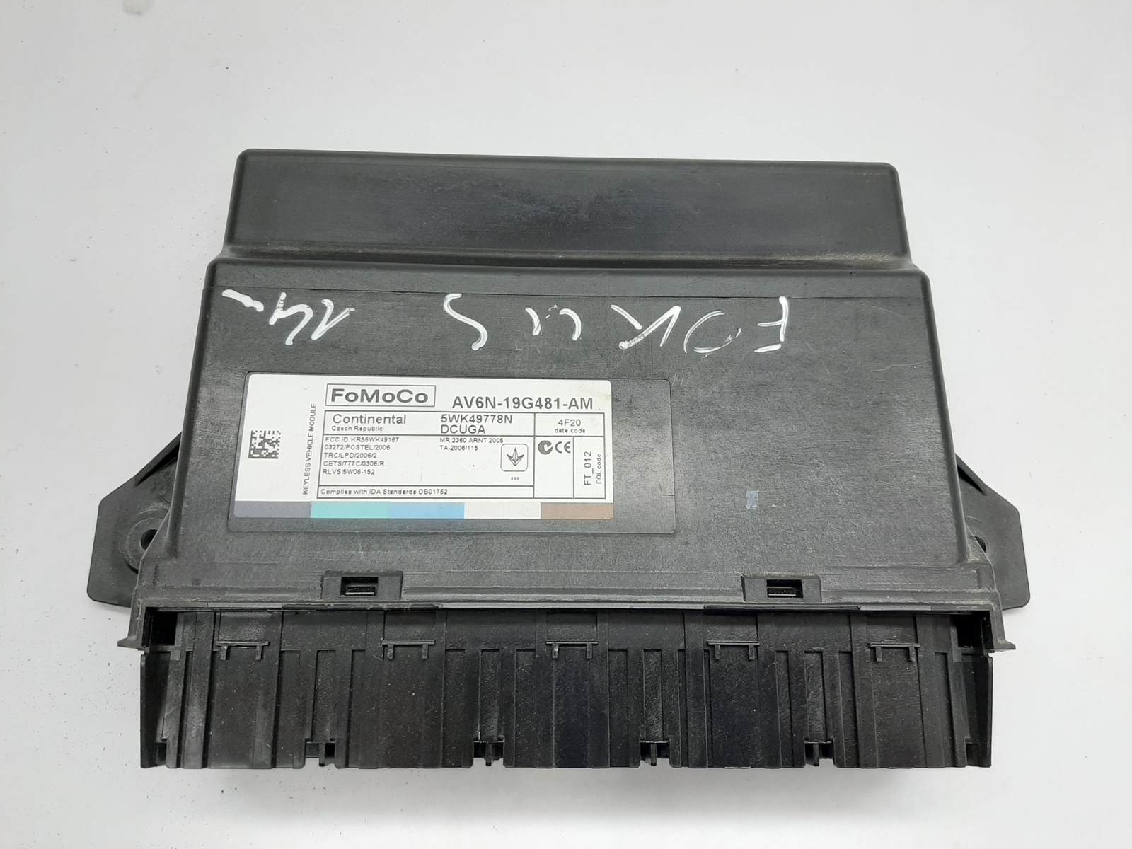 FORD FOCUS III Comfort Control Unit 5WK49778N AV6N-19G481-AM 2014 12051431