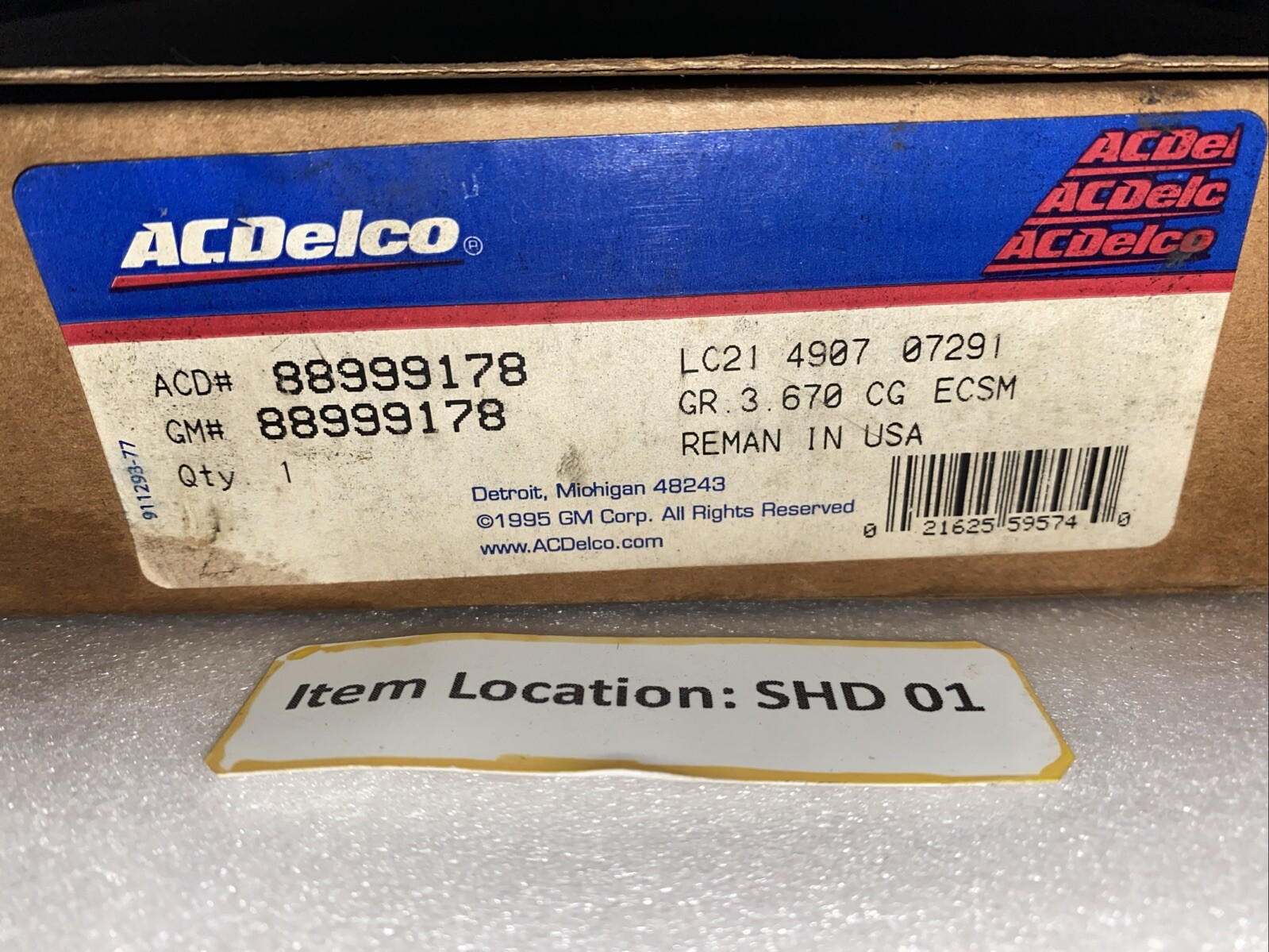 ACDELCO GM GENIUNE PARTS ENGINE CONTROL MODULE 88999178