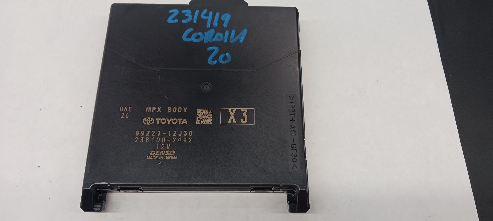2020 TOYOTA COROLLA Multiplex Network module 8922112J30 OEM 20