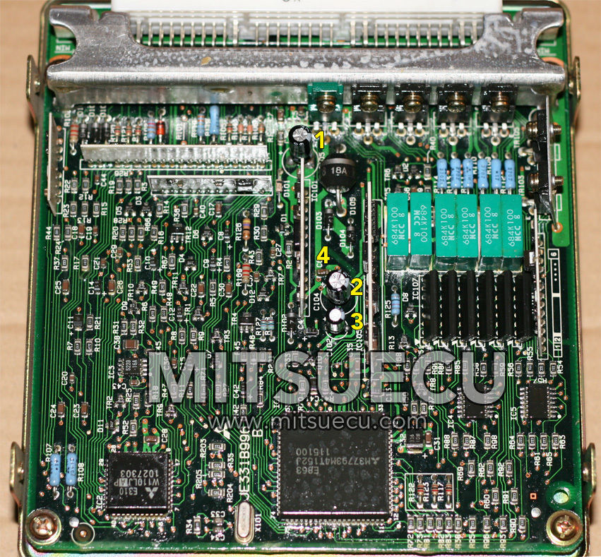 1991-1993 Mitsubishi 3000GT / Stealth ECU ECM Capacitor Kit w/ C6 SMD (N/A + TT)