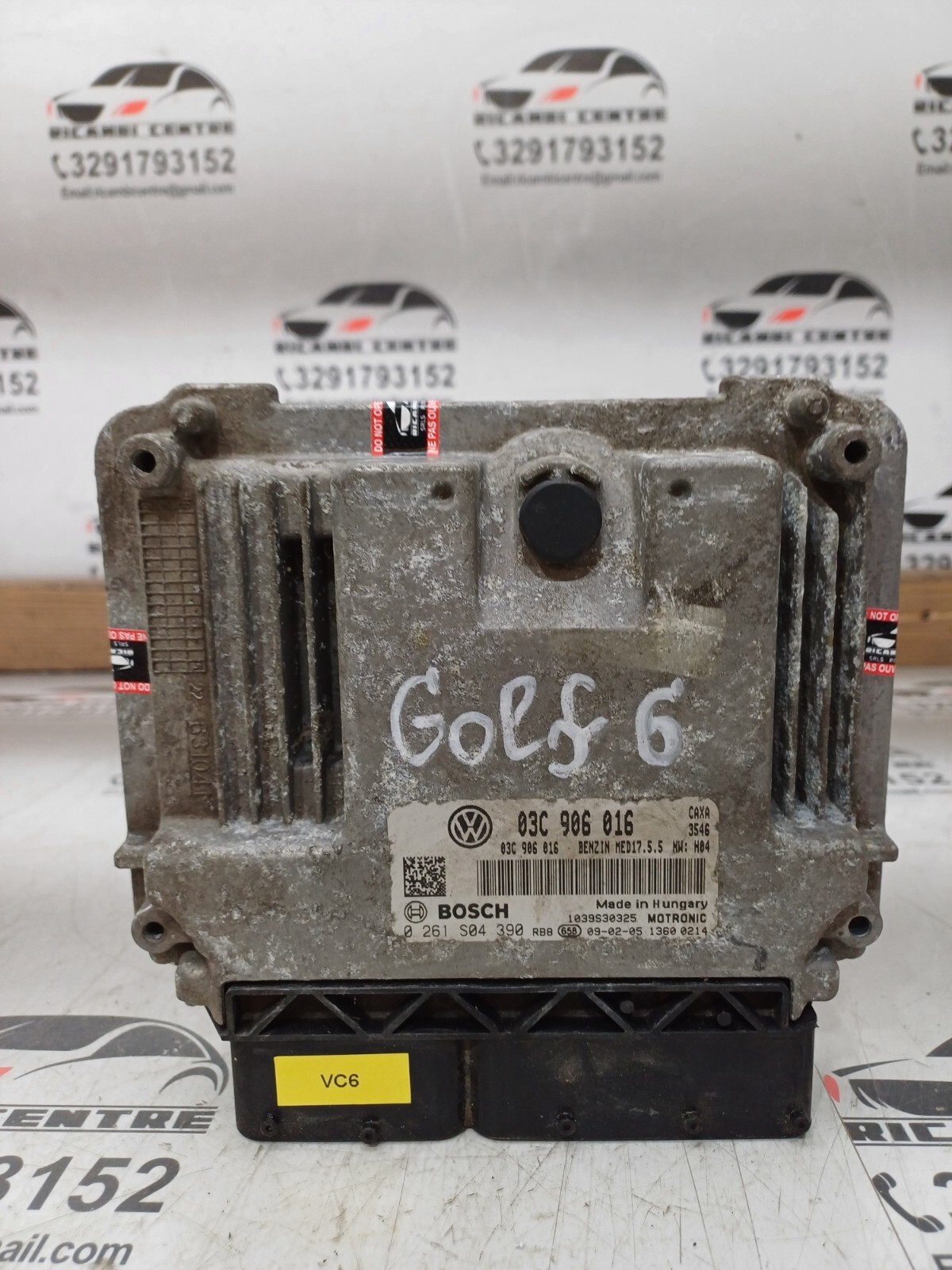 👉ENGINE CONTROL UNIT ECU 2009 VW GOLF 6 VI CAXA PETROL 03C906016 VC6