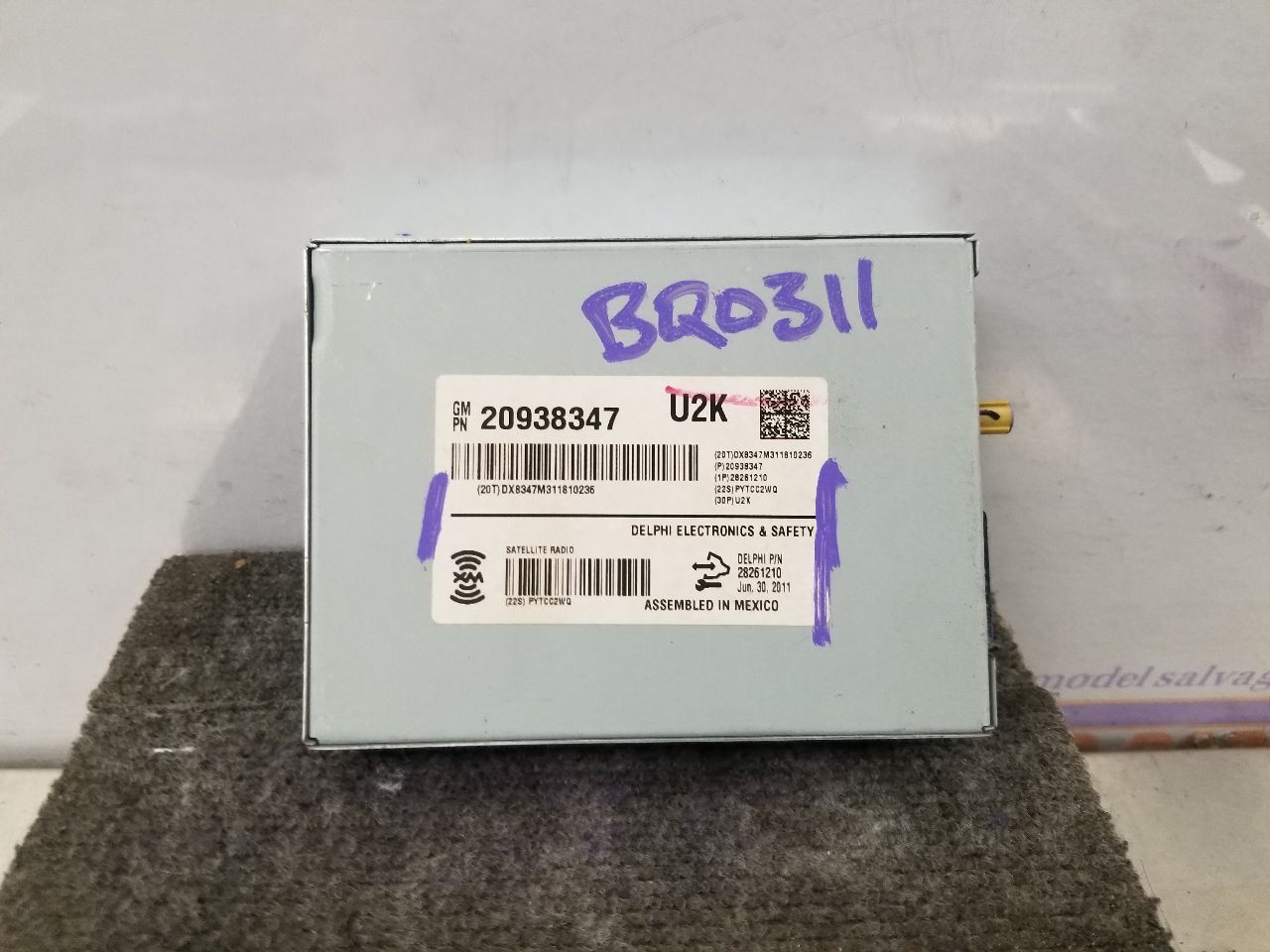 11 GMC SIERRA 1500 SLE 4X2 5.3L COMMUNICATION TELEMATICS CONTROL MOD 20938347