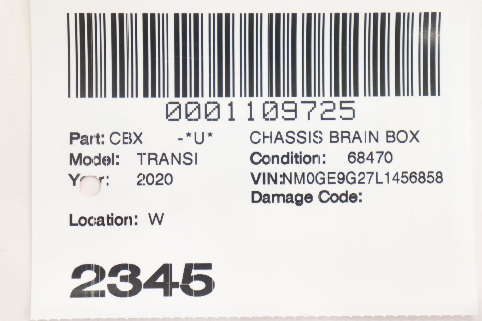 2019 – 2023 FORD TRANSIT CONNECT WIRELESS CHARGING CONTROL UNIT OEM JX7T19J235BD