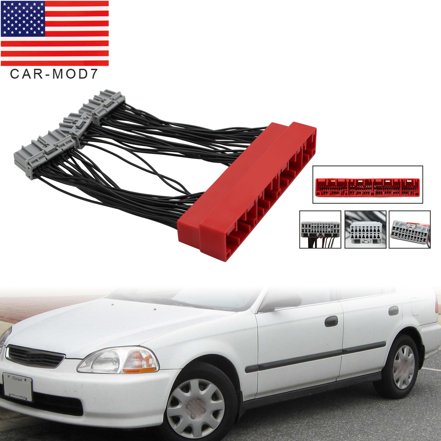 OBD2A TO OBD1 Jumper Harness Conversion Adapter For Honda Civic 1996 1997 1998