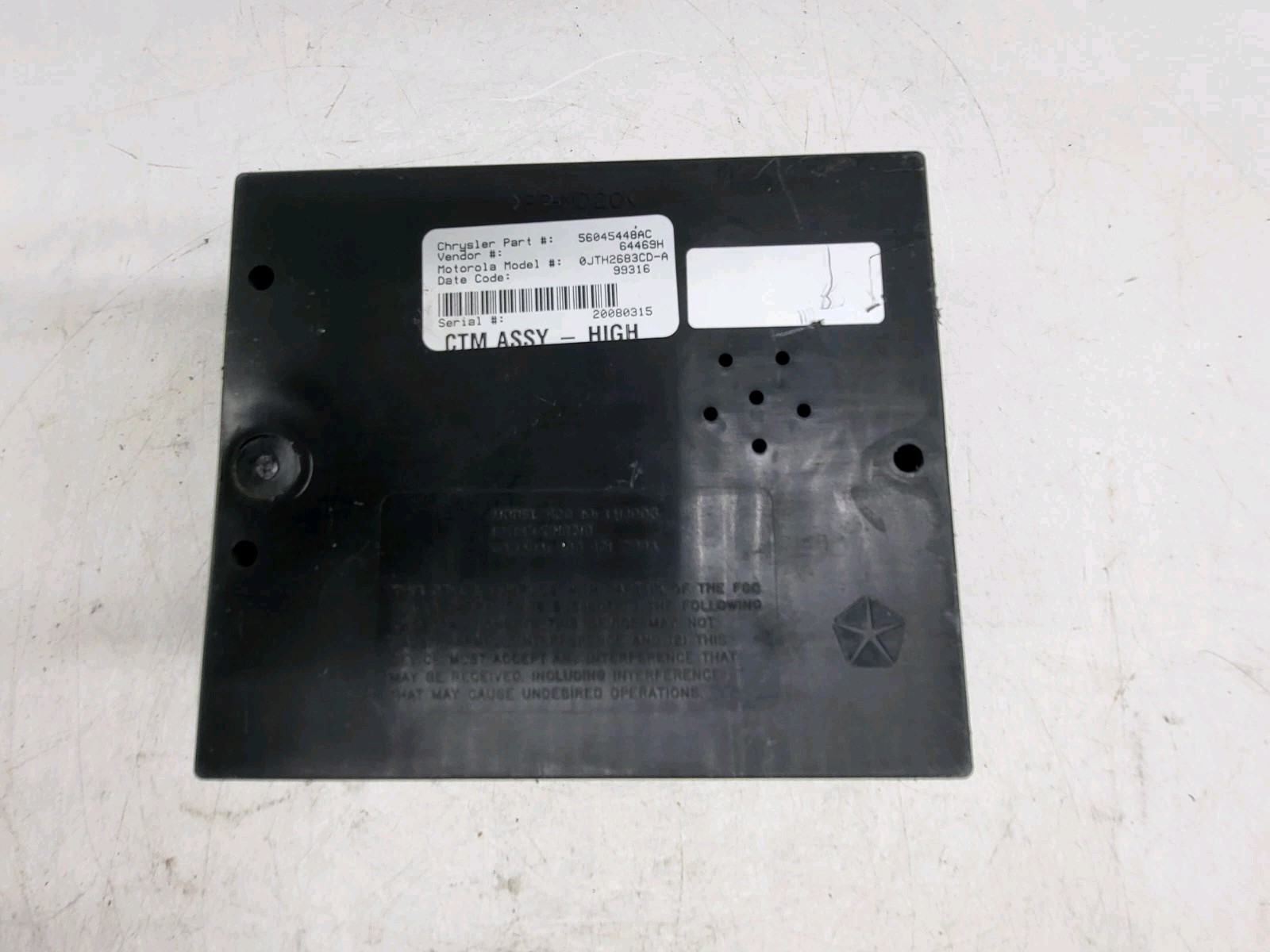 Dodge Ram 1500 Timing & Control Body Control Module 56045448AC
