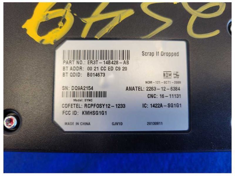 2014 Ford Mustang GT SYNC ECM Interface Module ER3T-14B428-AB 2549