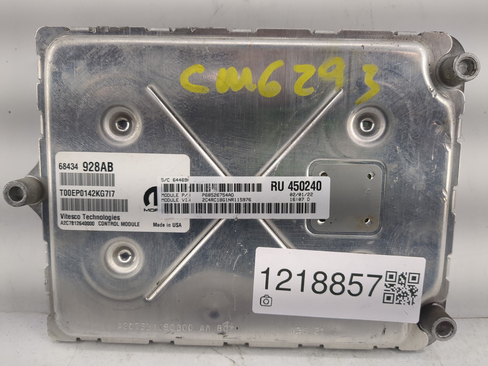 2020-2022 Chrysler Pacifica Engine Control Computer Ecu Pcm Ecm Pcu Oem P1PHE