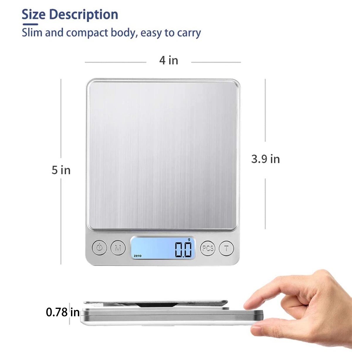 Digital Scale 3000gx0.1g Jewelry Gold Silver Coin Gram Pocket Size Herb Grain US
