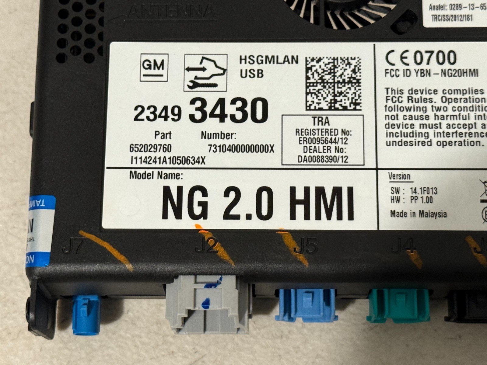2015 Silverado Sierra Impala ATS XTS HMI 2.0 NG Infotainment Interface Module