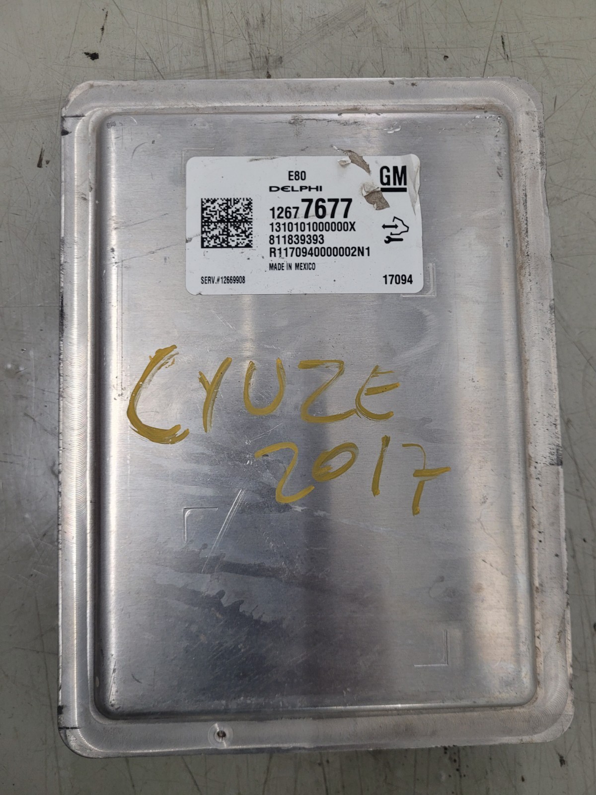 2016-18 Chevrolet Cruze 1.4L ECM Engine Computer Module PCM 12677677 12669908
