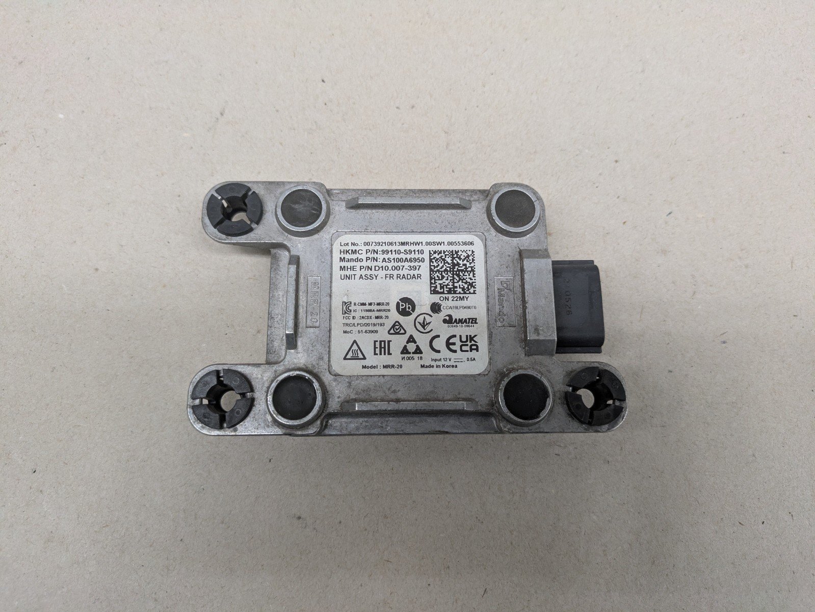 Kia Telluride Adaptive Cruise Distance Sensor Radar 2020 – 2022 99110-S9110