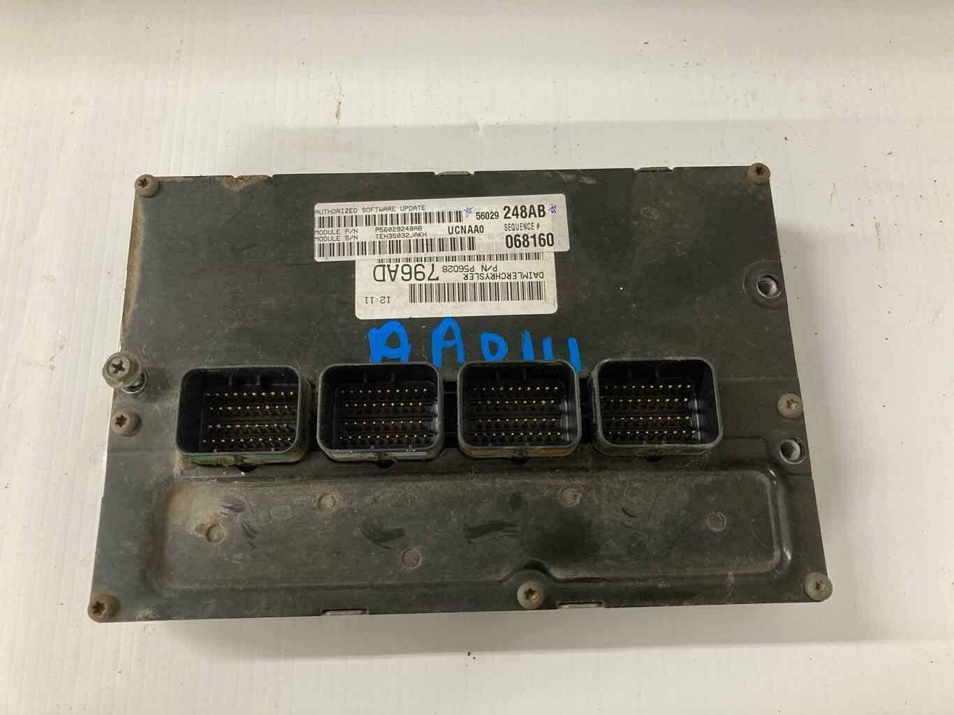 04 Dodge Pickup 1500 Engine Control Module 56029248AB 4.7L 26 gallon 6ft 3in Box