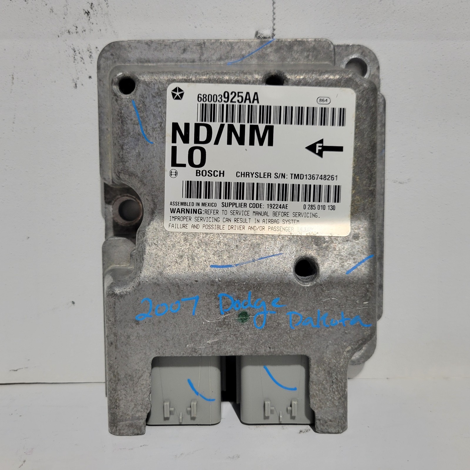 💥 2007 Dodge Dakota Raider SRS Crash Restrain Control Module 68003925AA OEM