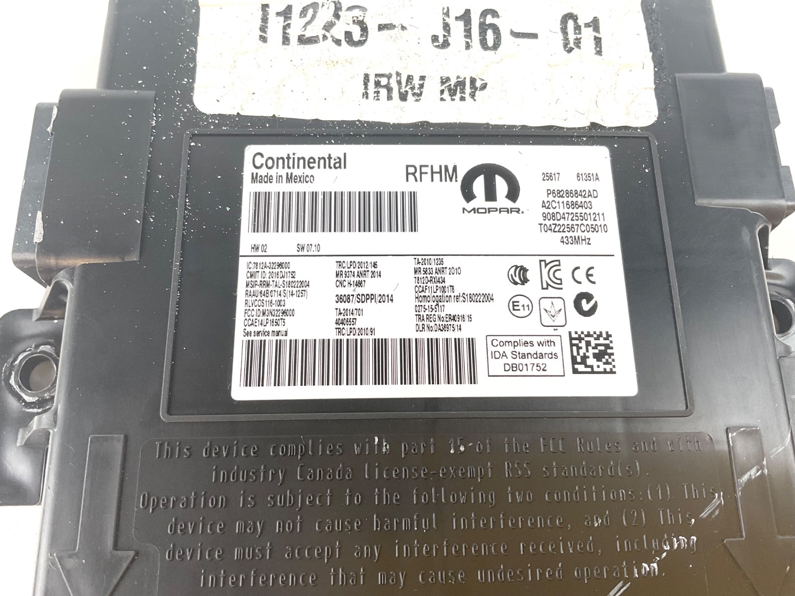 2017-2021 JEEP COMPASS KEYLESS ENTRY RECEIVER COMPUTER CONTROL MODULE OEM