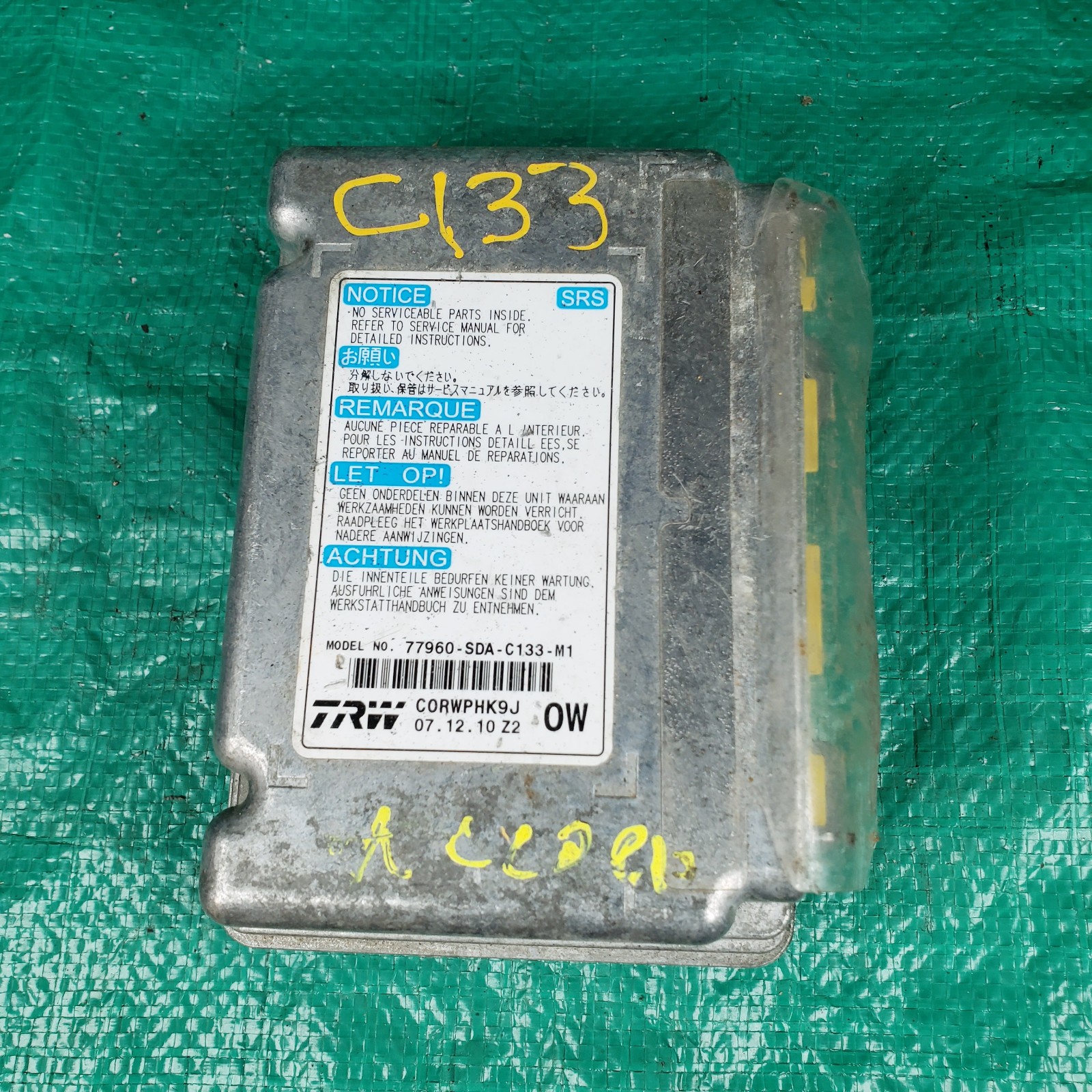 2005 Honda Accord Sedan 2.4 SRS Module 77960-SDA-C133-M1 Control Safety
