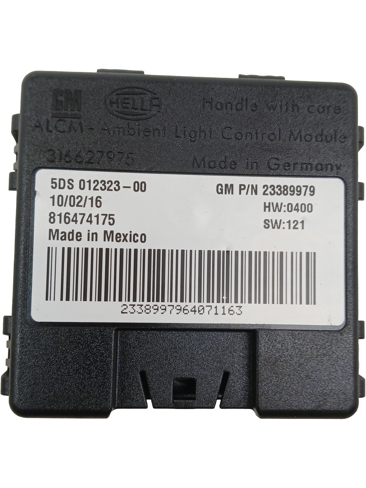 2016-2018 Chevrolet Camaro SS Ambient Interior Lamp Control Module 23389979 OEM