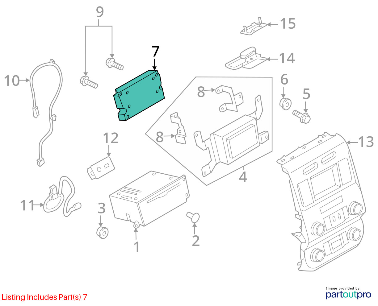 2018 FORD ESCAPE Communication Sync Control Module OEM Part Number FL3T14D212RB