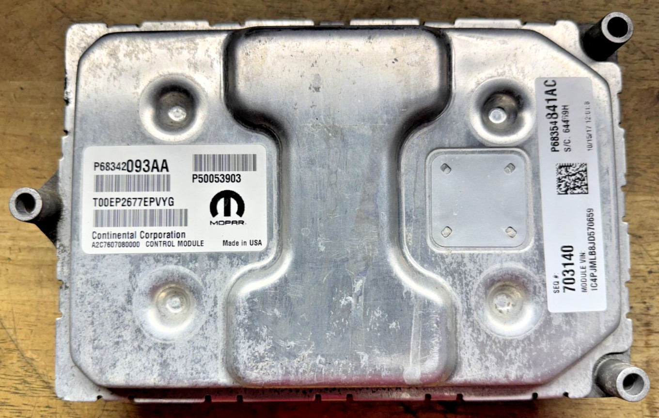 2018 Jeep ECM Cherokee PCM Engine Computer Control Module ECU 2.4L 68342093AA