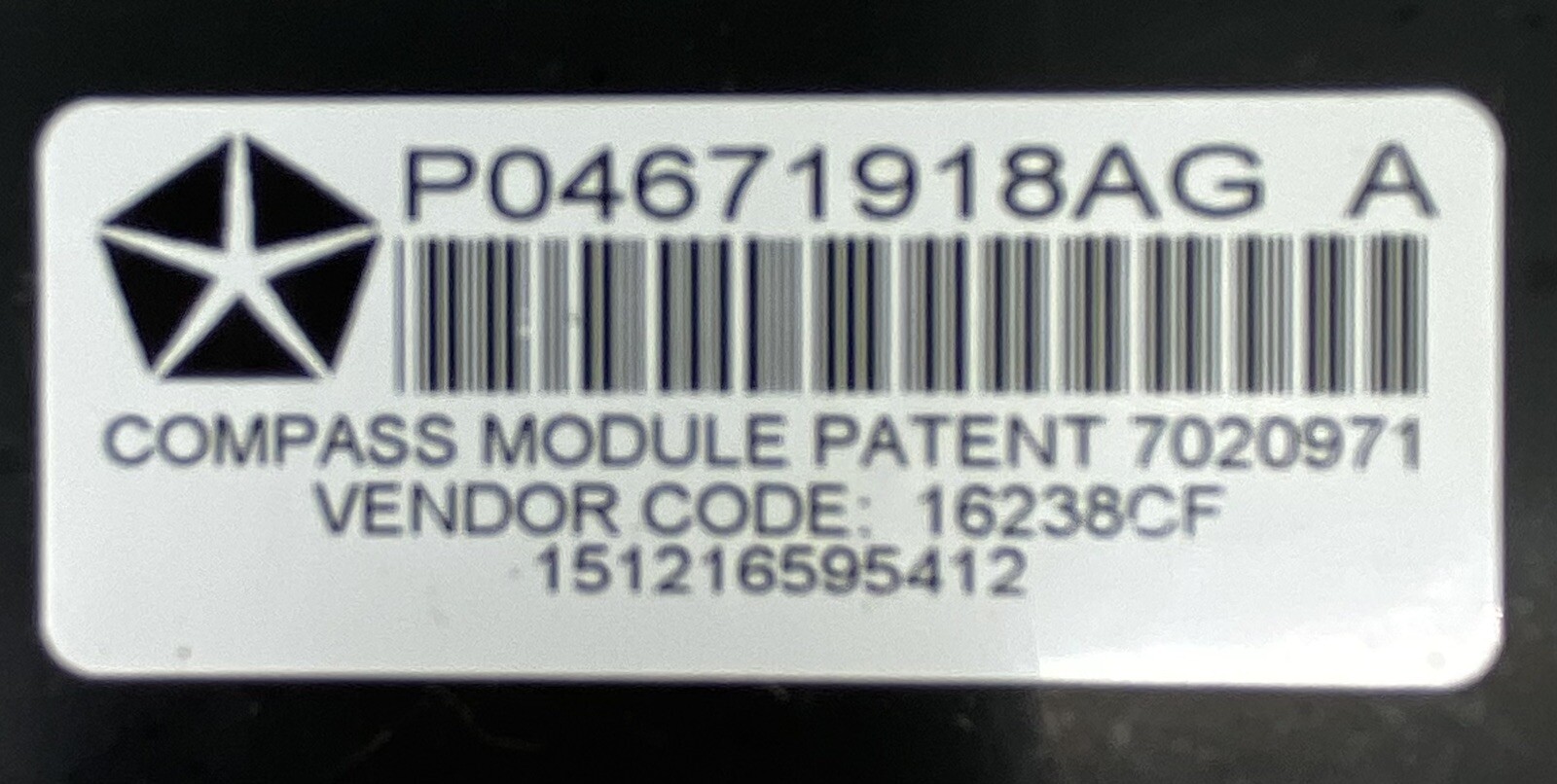 2011 Dodge Grand Caravan Chrysler Town & Country Compass Module 4671918AG A008