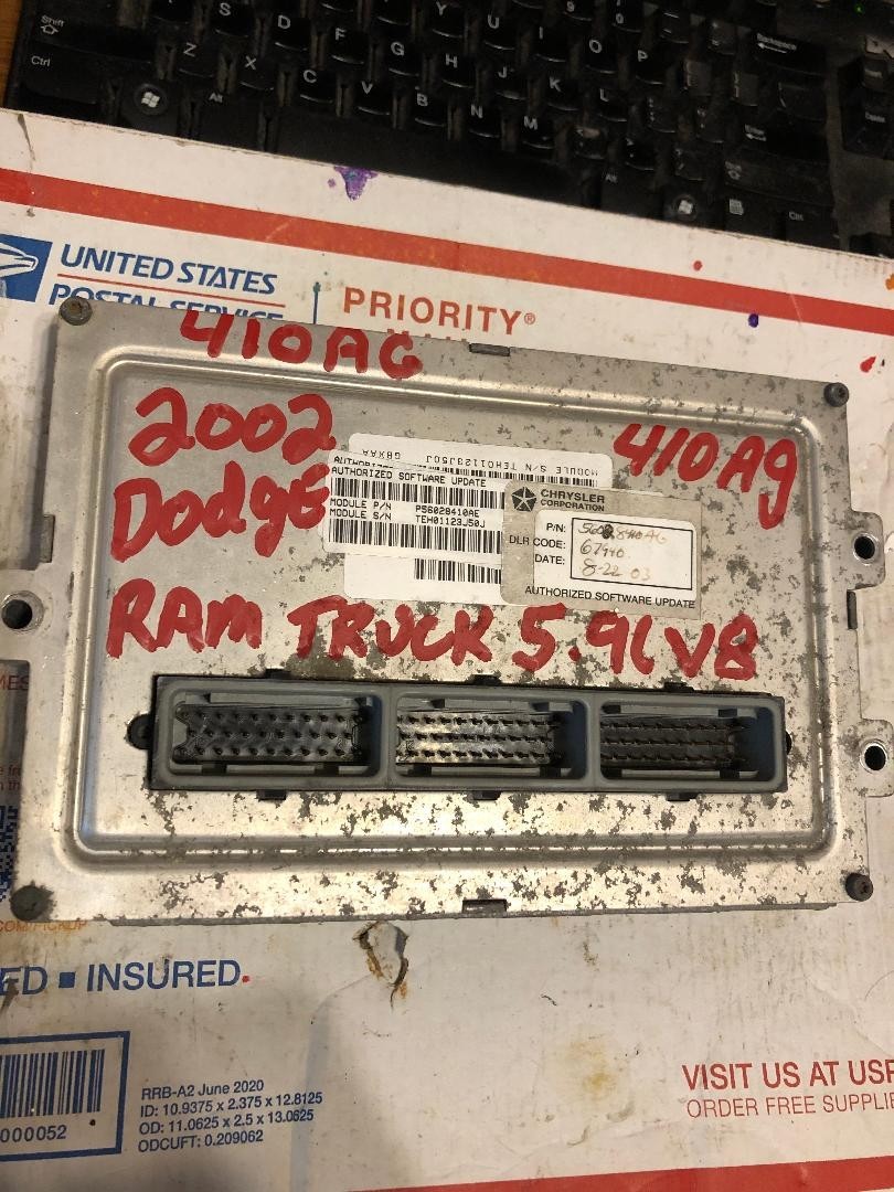 2002 02 DODGE RAM 1500 TRUCK 5.9L V8 AUTO ENGINE COMPUTER ECM ECU 56028410AG 410