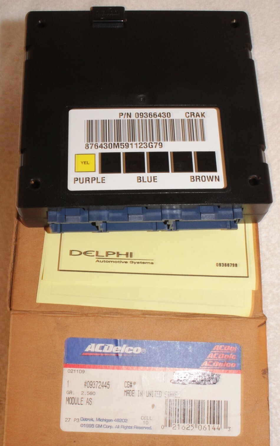ACDELCO DELPHI AUTOMOTIVE SYSTEMS GMC BODY CONTROL MODULE 09366430