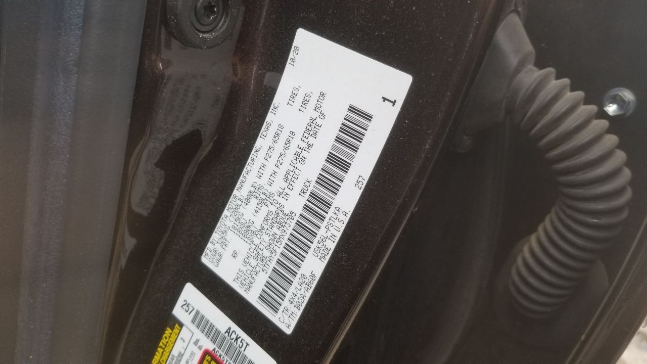21 TOYOTA TUNDRA LIMITED CREW CAB SRS CONTROL MODULE