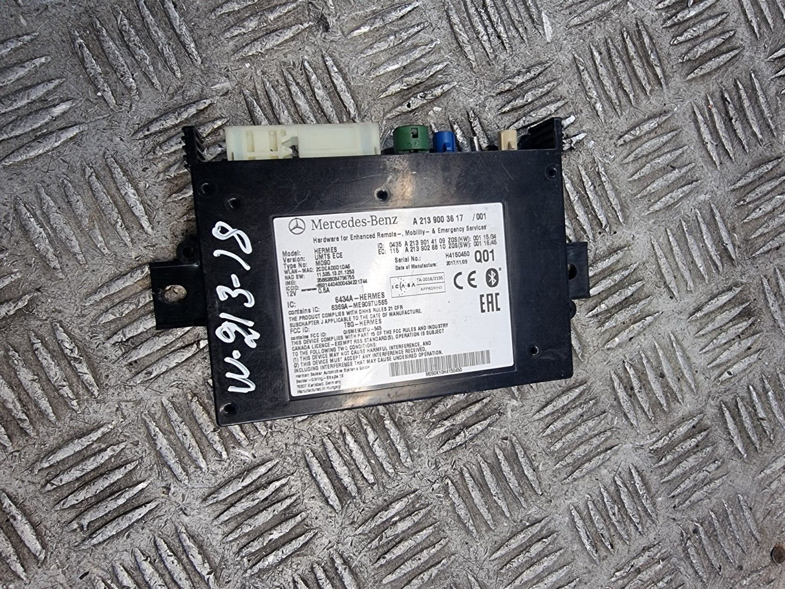 MERCEDES E220 TELEMATICS CONTROL MODULE A2139003617 W213 DSL AUTO SALOON 2018