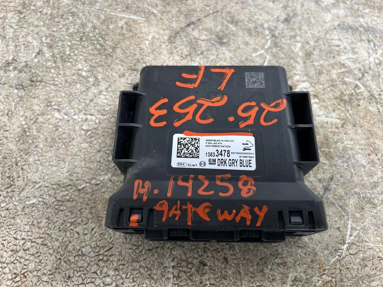 2021 CHEVROLET SILVRDO25 Network Gateway Control Module OEM ID 13533478
