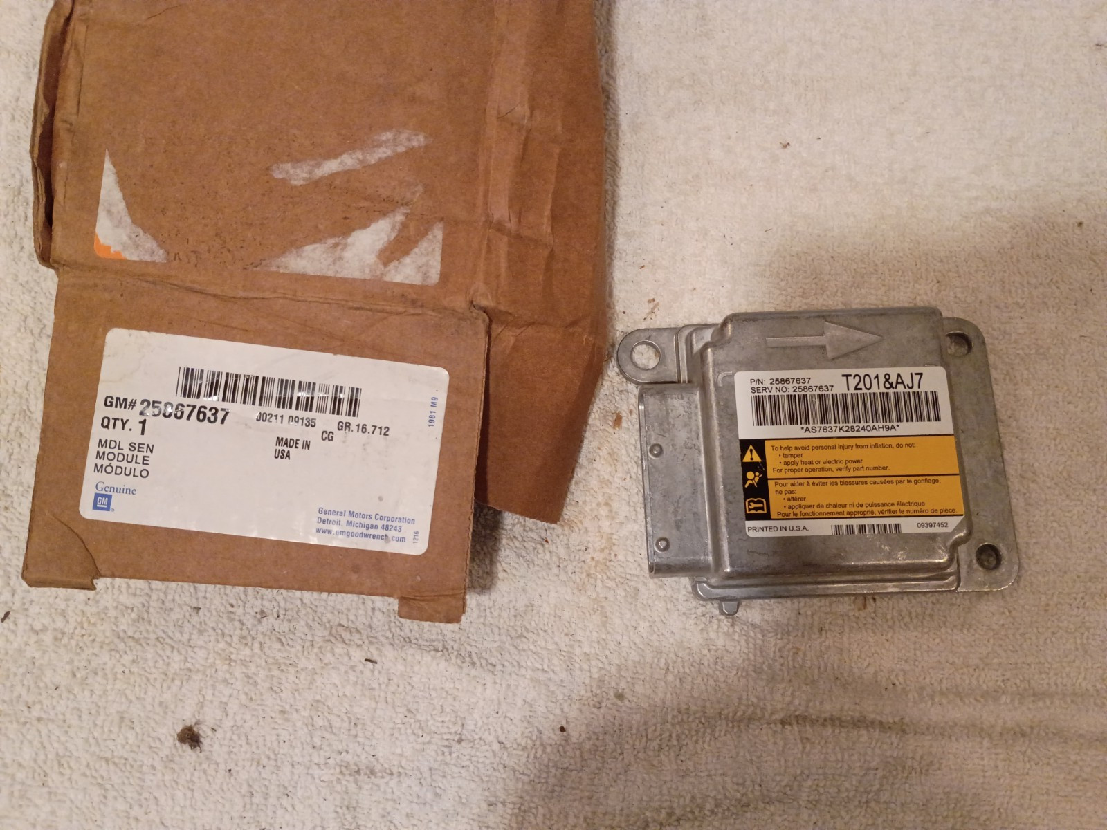 🔥 2005-2009 Chevy Uplander Terraza Montana SRS Restraint Module 25867637 OEM