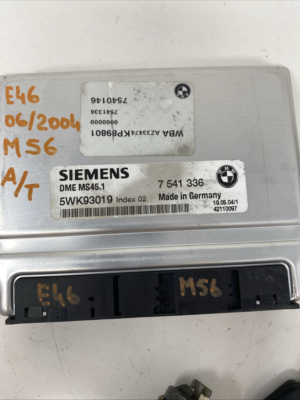 BMW E46 M56 A/T ENGINE CONTROL MODULE DME ECU EWS IGNITION KEY LOCK 7541336