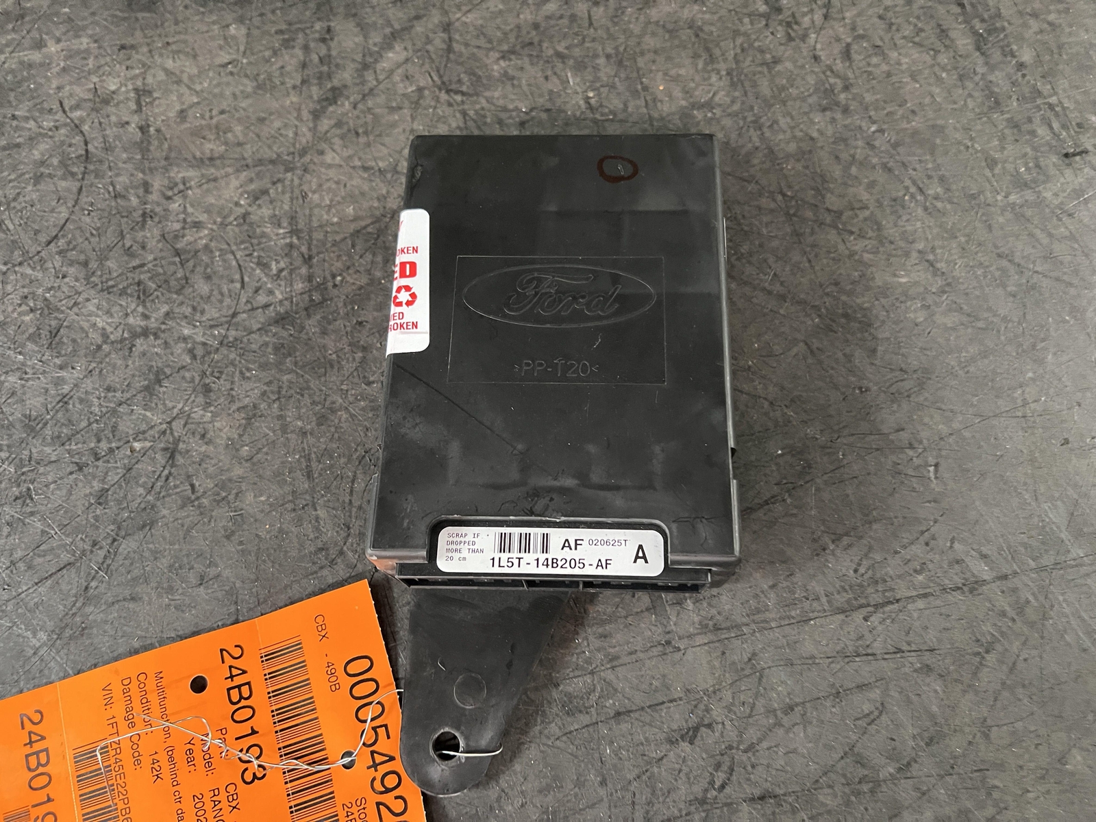 01-03 FORD RANGER MULTIFUNCTION CONTROL MODULE ID 1L5T14B205AF