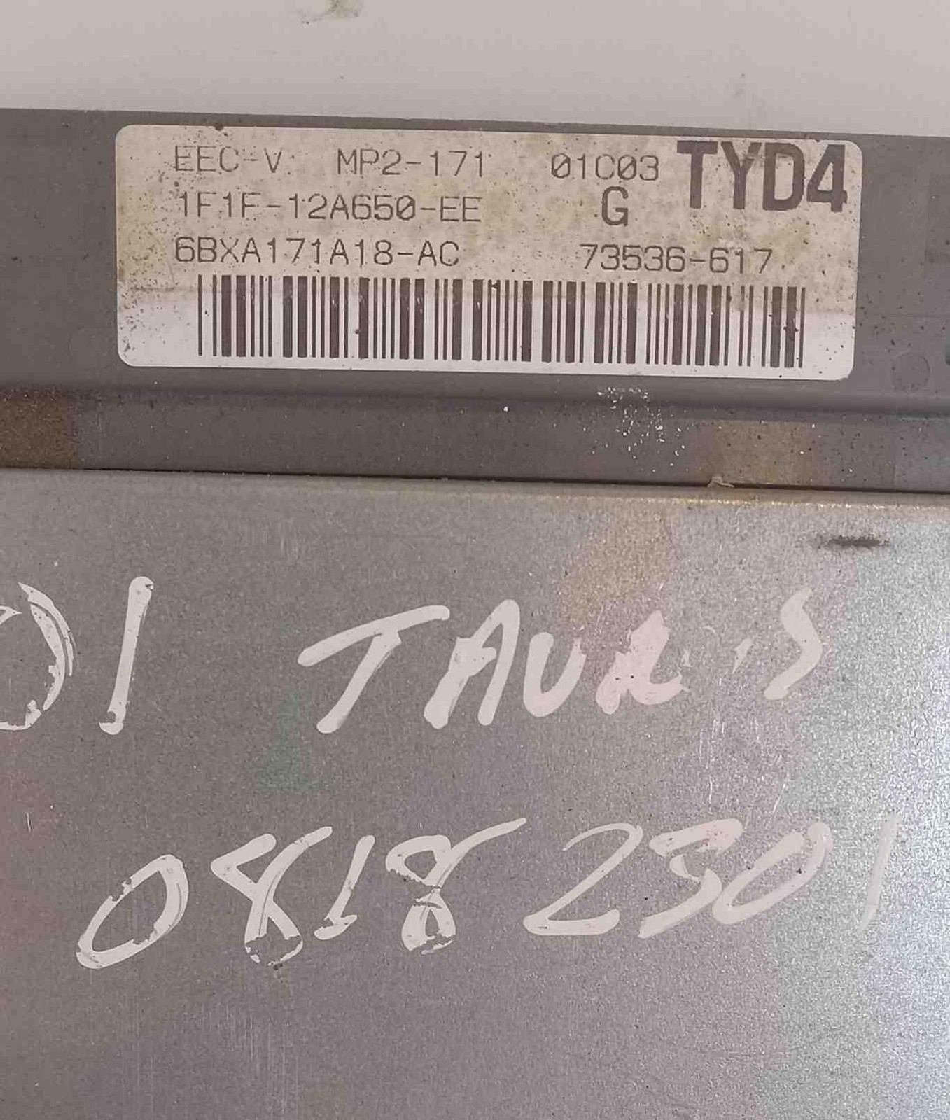 2001 TAURUS ENGINE CONTROL MODULE ID 1F1F-12A650-EE USED OEM