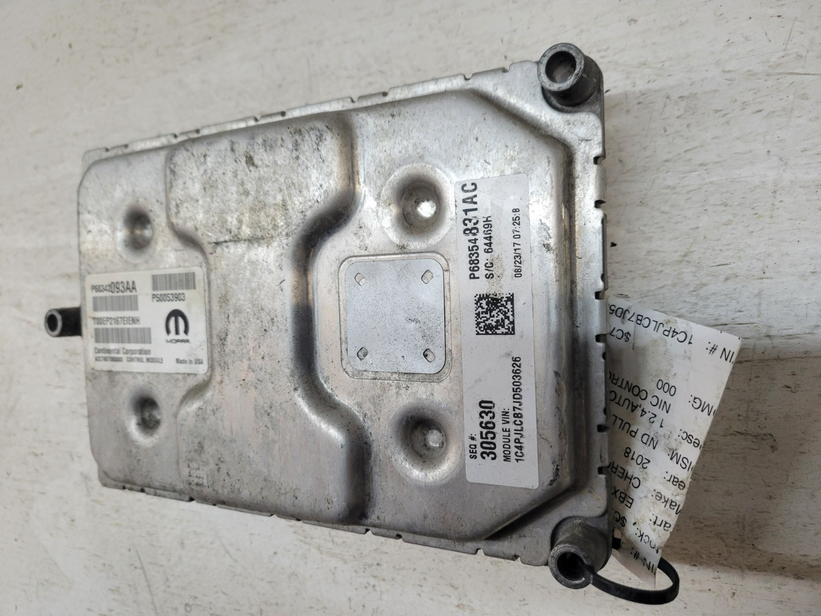 2018 Jeep Cherokee 2.4L Engine Control Module Computer ECM ECU PCM OE 68342093AA