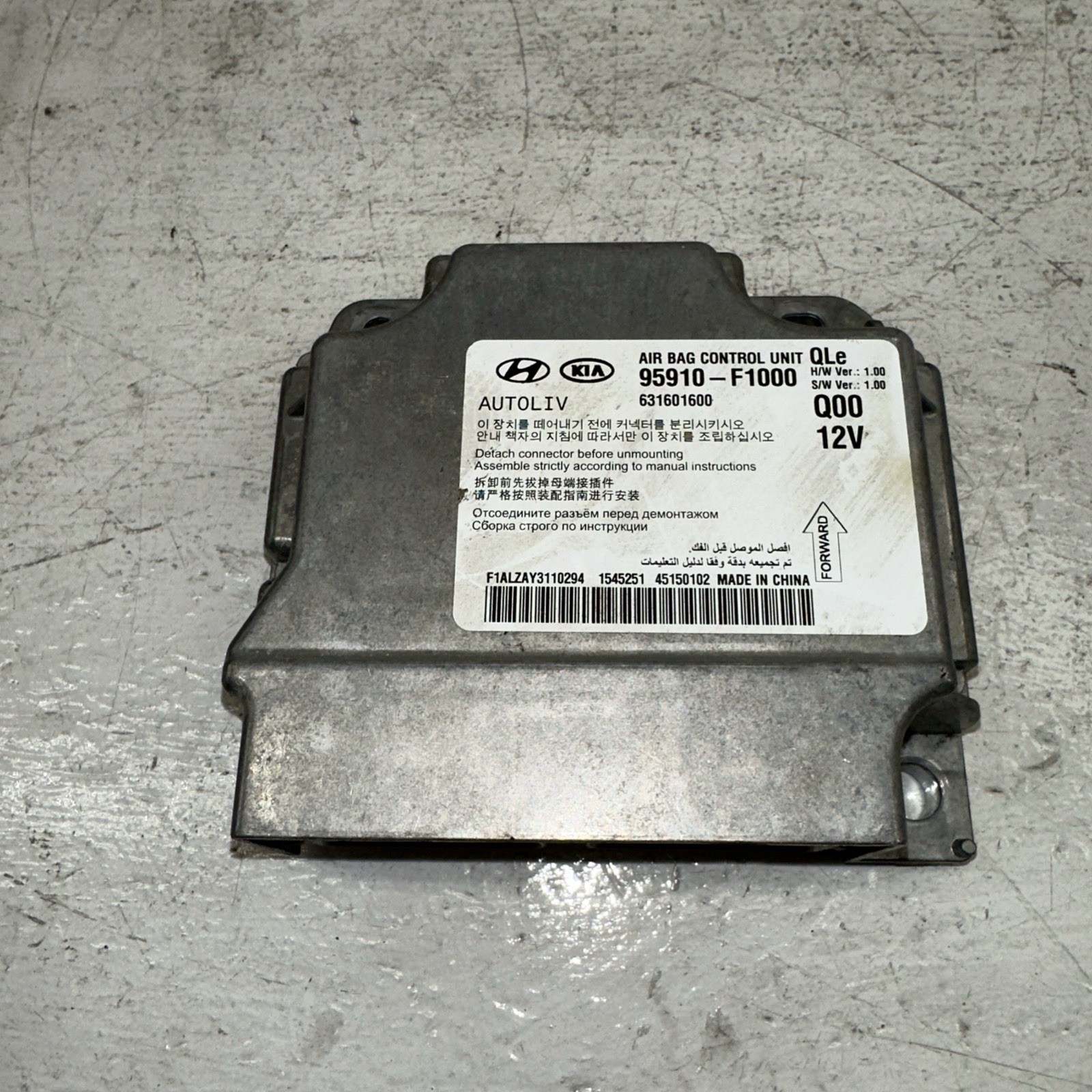 # KIA SPORTAGE 2015 A CONTROL MODULE ECU UNIT 95910-F1000