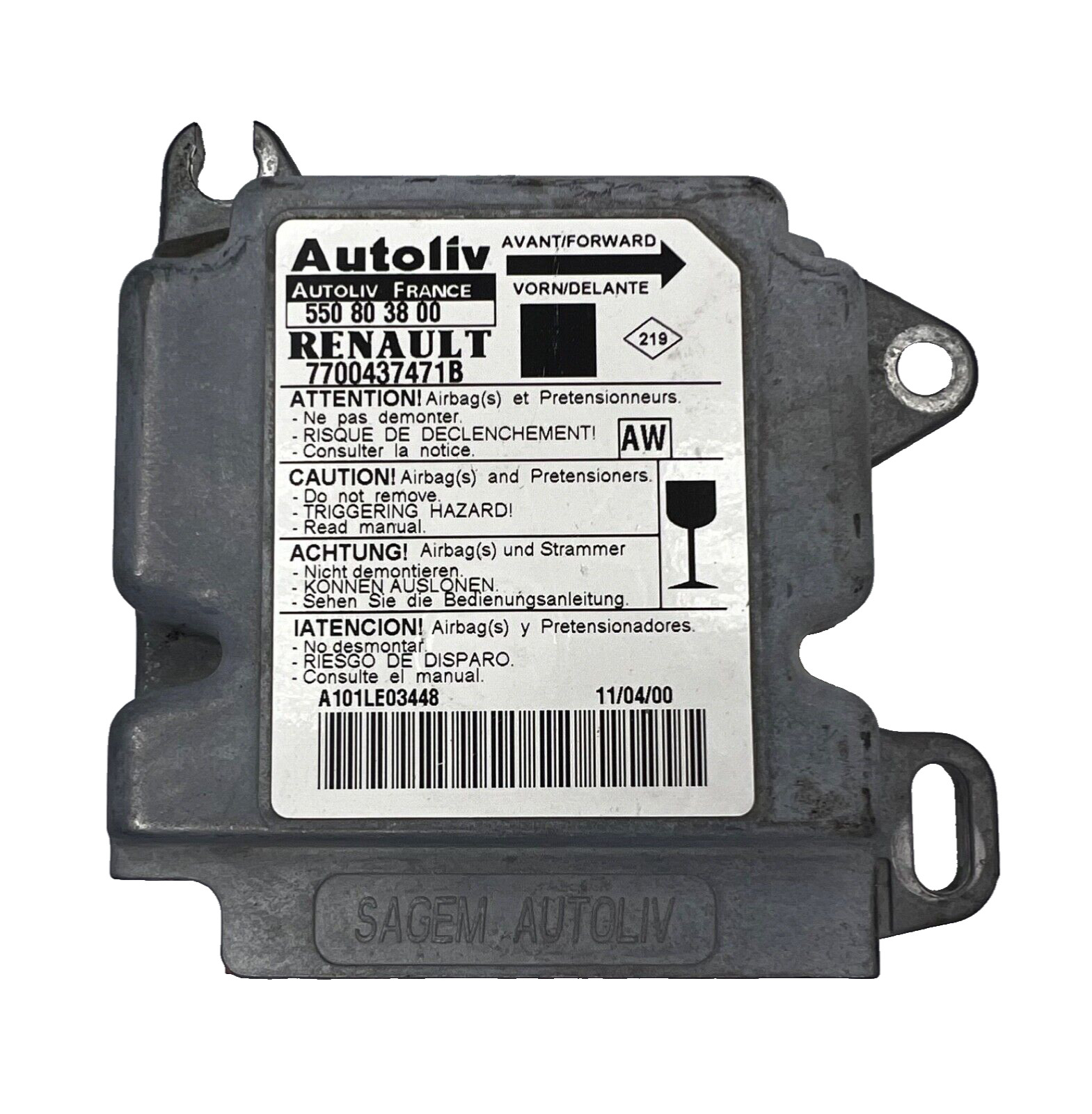 Renault SRS module 7700437471B 550803800 Autoliv original K100