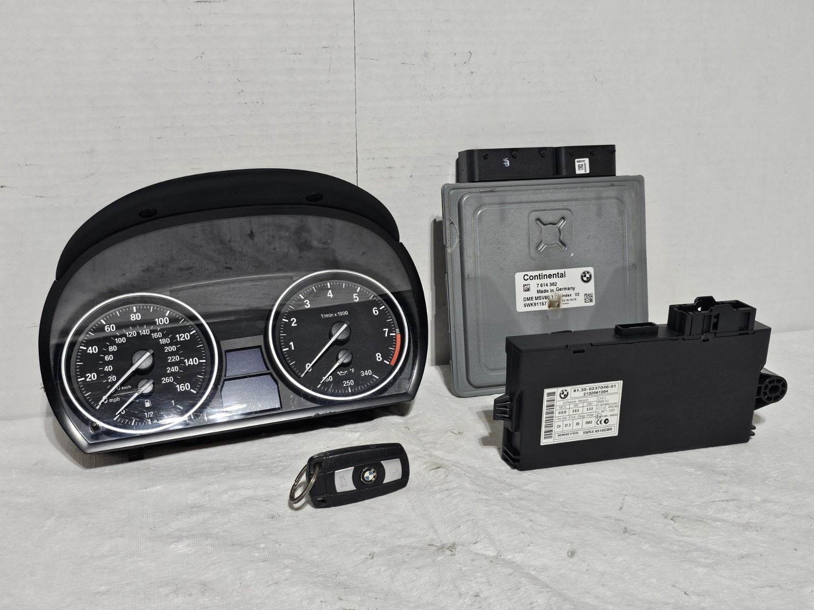 2007-2013 BMW E90 E92 328I N51 N52 ECU DME CAS MSV80 CAS3 KEY MODULE CLUSTER