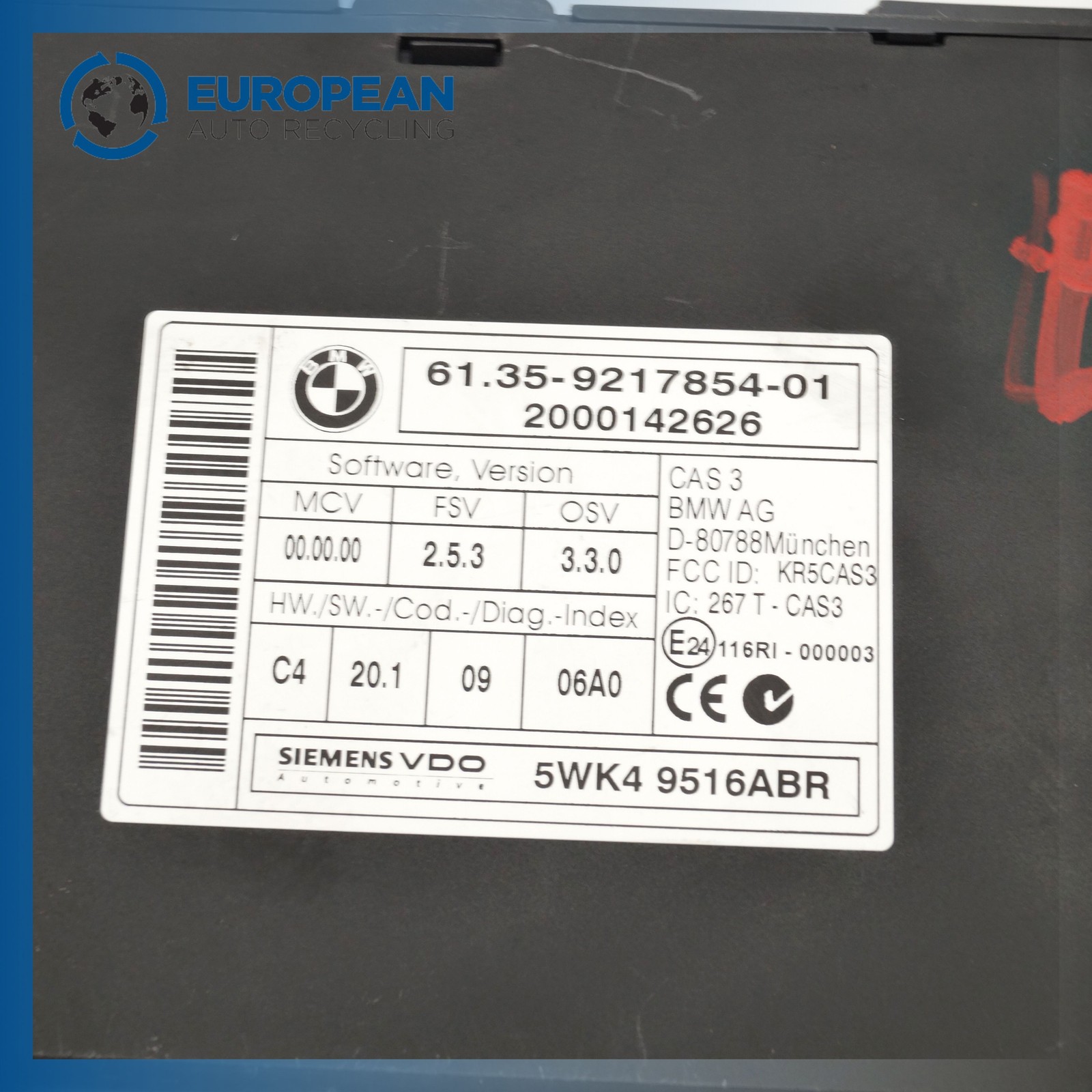 2008-2013 BMW M3 Theft-Locking Control Module – 61359217854 OEM