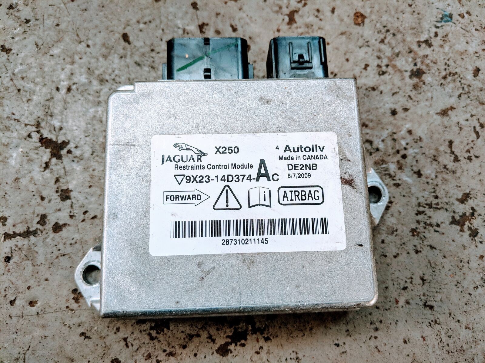 JAGUAR XF RESTRAINTS CONTROL MODULE ECU 9X23-14D374-AC