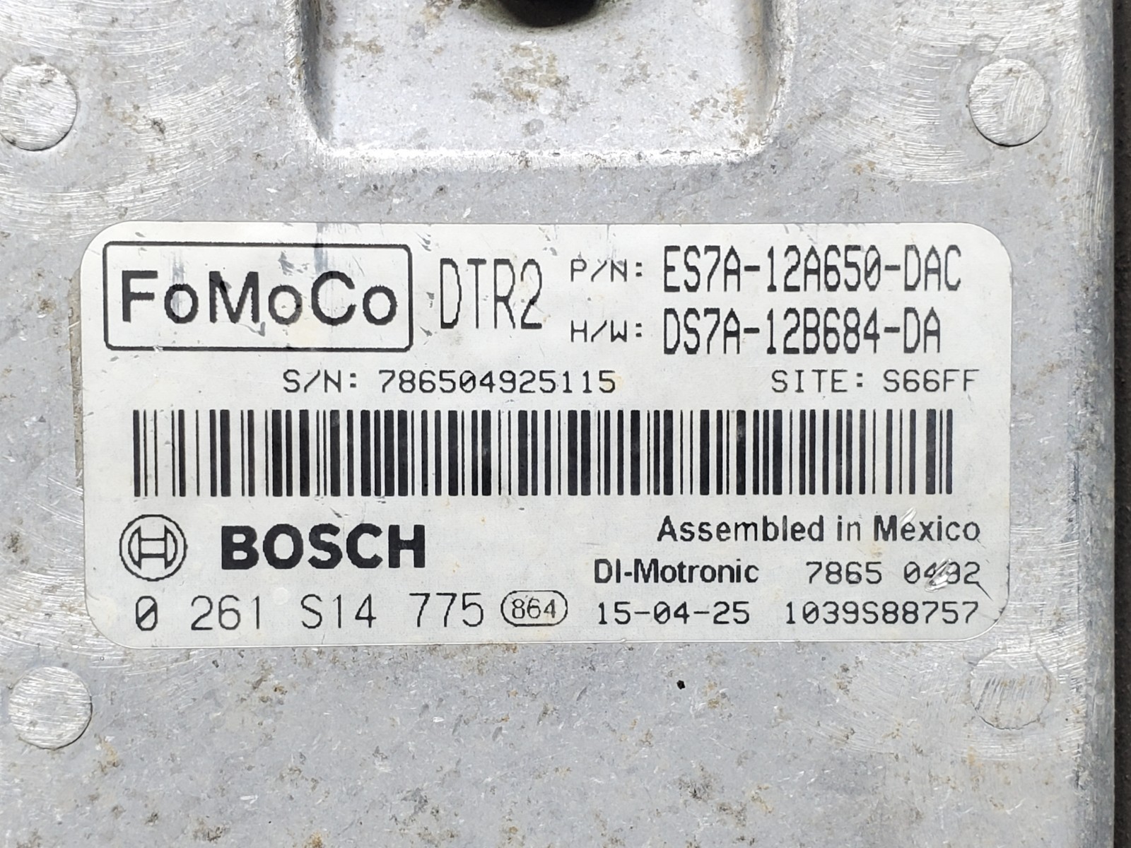 2014-2016 Ford Fusion ECU Engine Control Module ECM OEM ES7A-12A650-DAC