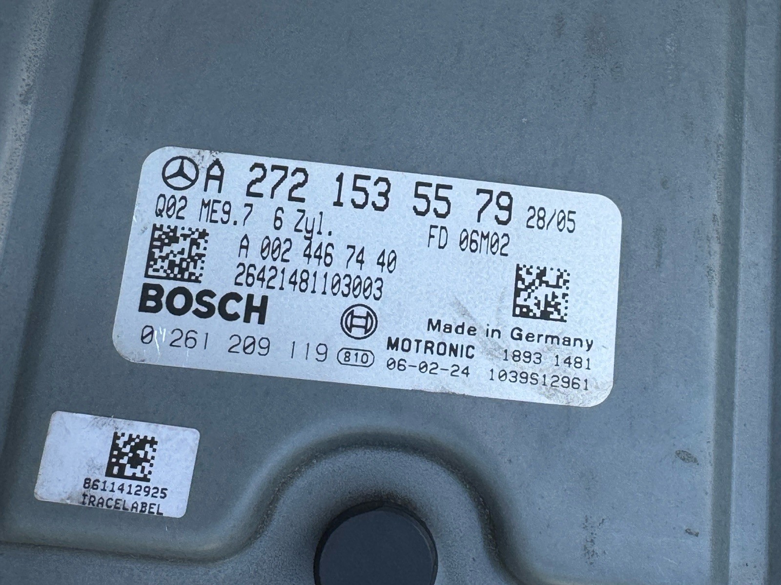 2006-2008 MERCEDES BENZ R350 ENGINE COMPUTER ECU A 272 153 55 79 OEM