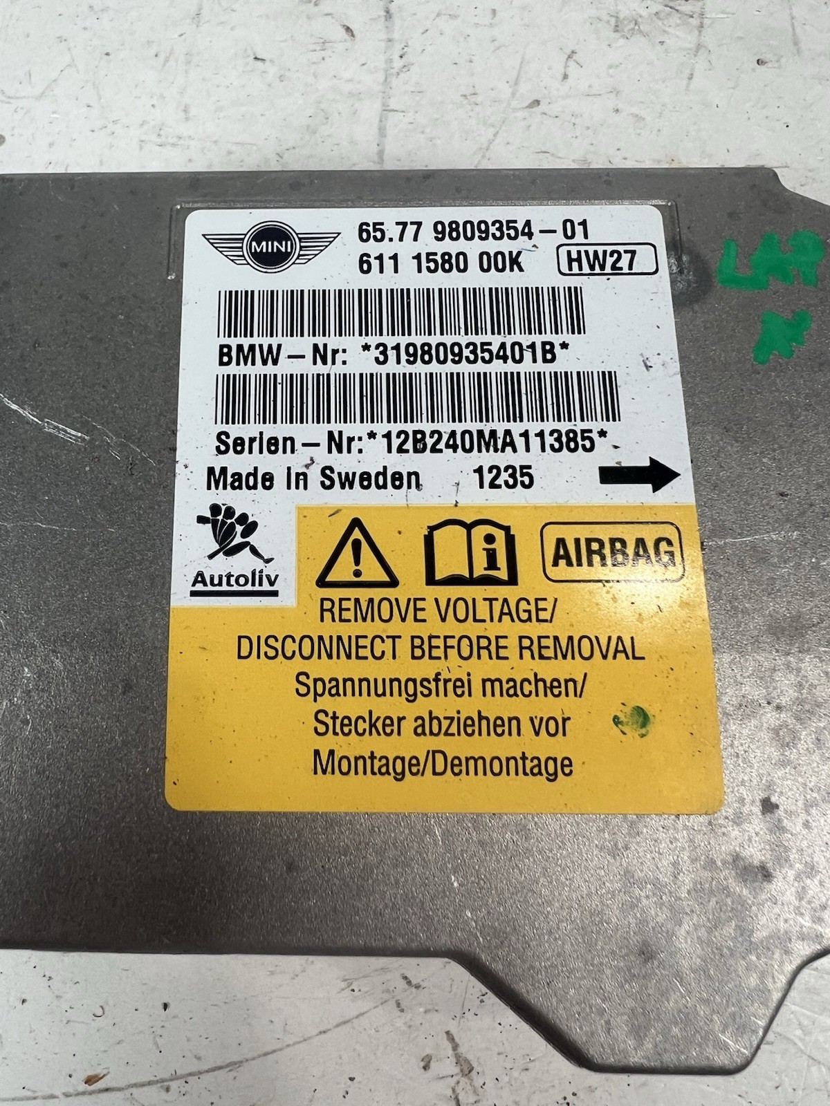 13-15 Mini Countryman Paceman SRS Air Control Module 65779809354-01