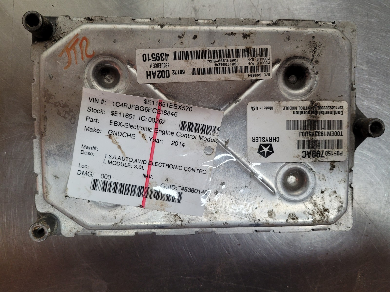 2014 Jeep Grand Cherokee 3.6L Engine Control Module PCM ECM OEM P05150790AC *J