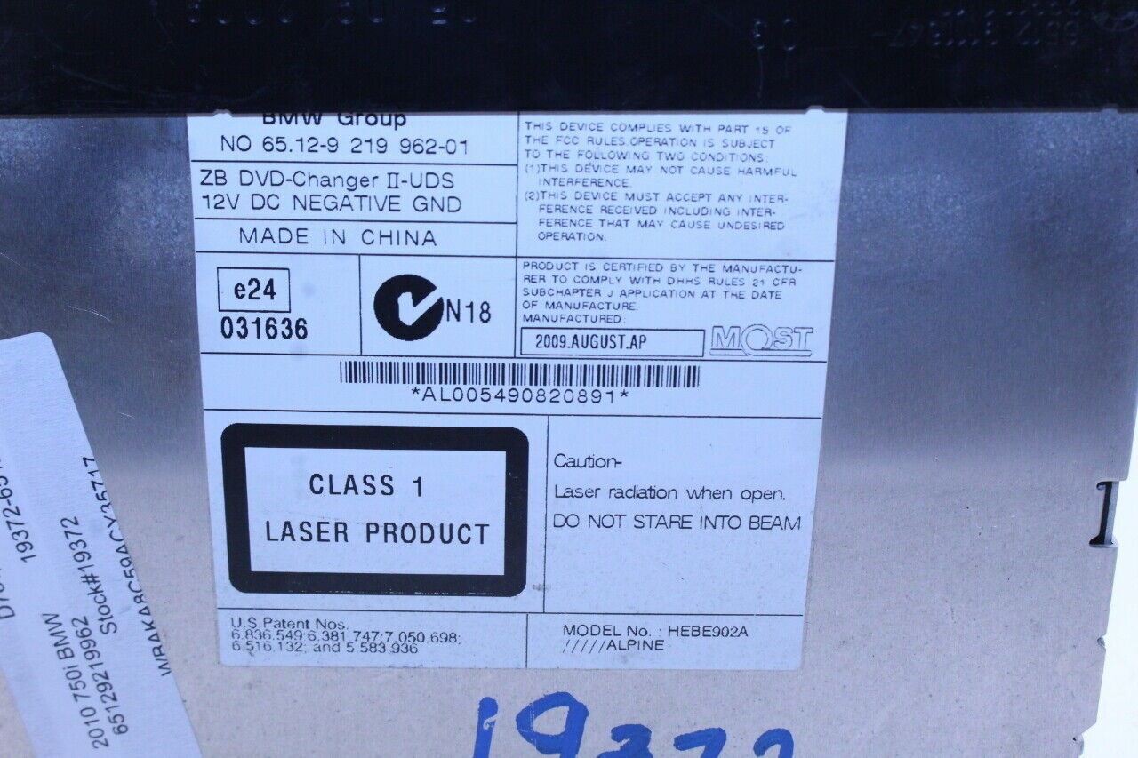 BMW 528i 535i 550i 640i 650i 740i 750i M5 M6 DVD 6 Disc Changer Player OEM