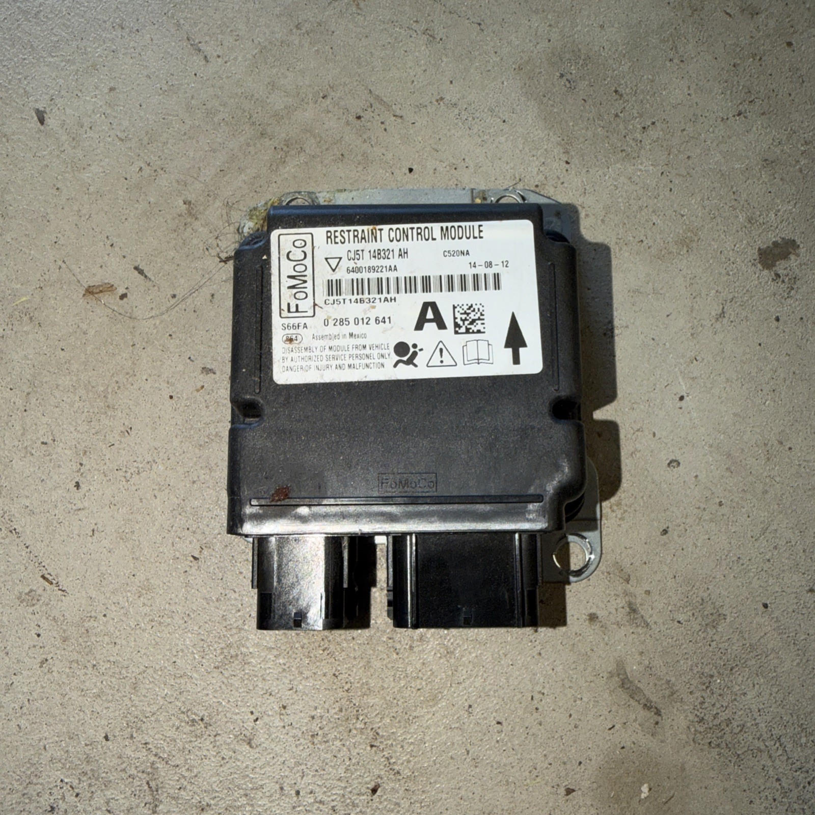2013-2016 Ford Escape Chassis Bag SRS Control Unit Module CJ5T-14B321-AH OEM
